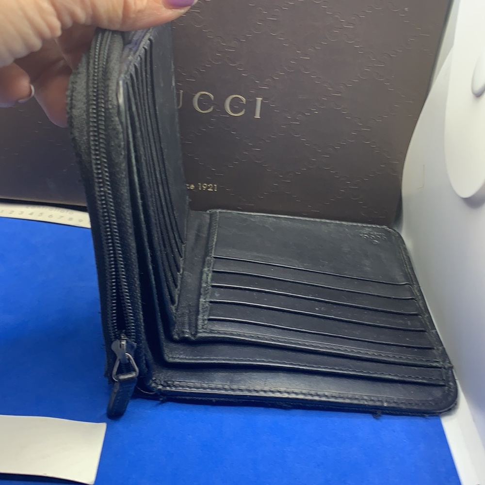 Vintage Gucci leather & canvas zippered wallet‎ - Picture 7 of 9